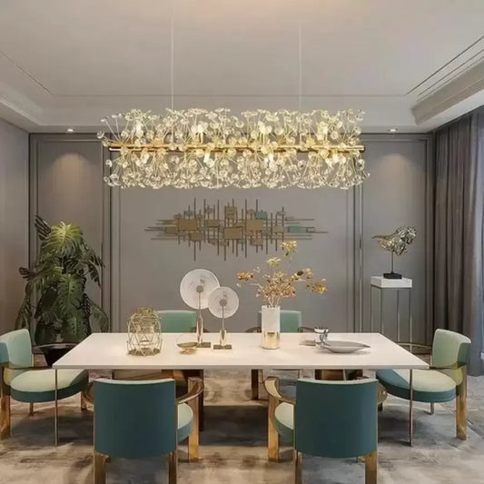 Crystal Chandelier MINUET 9x G9, Length 70cm, Shiny Gold, Ρυθμιζόμενο ύψος Crystal Chandelier Προεπιλεγμένος τίτλος Alessandro Design