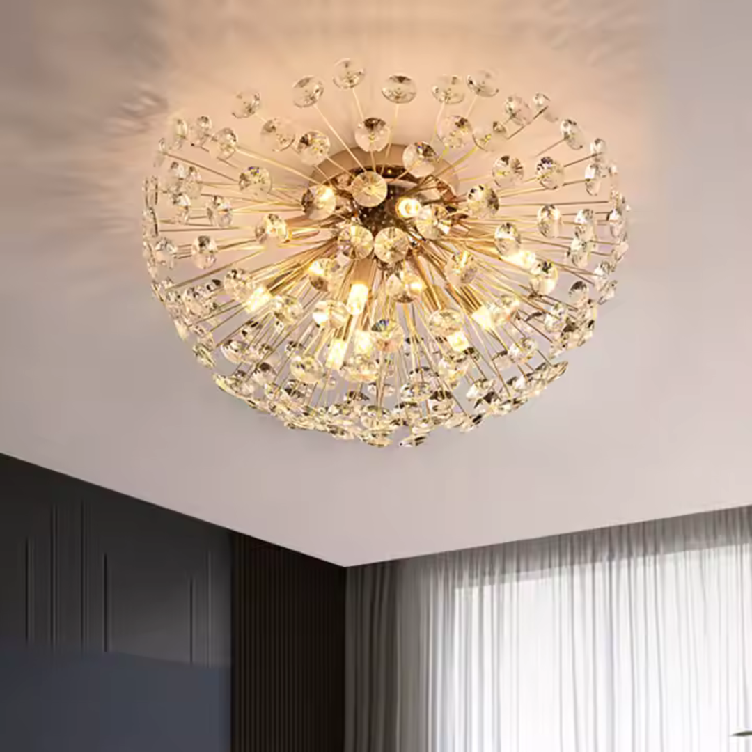 Crystal Chandelier MINUE, 4x G9, Diameter 35cm, Shiny Gold Crystal Chandeliers Προεπιλεγμένος τίτλος Alessandro Design