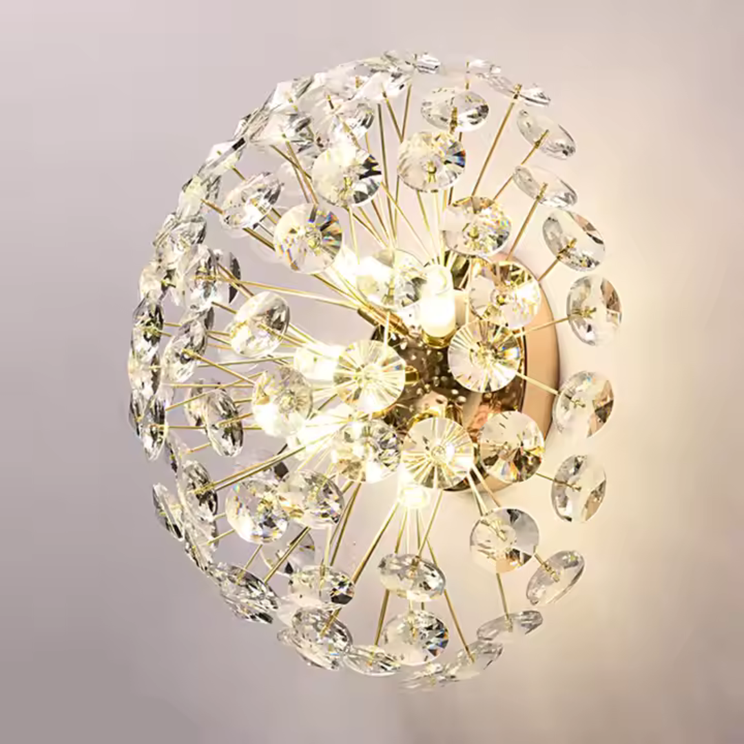 Crystal Chandelier MINUE, 4x G9, Diameter 35cm, Shiny Gold Crystal Chandeliers Προεπιλεγμένος τίτλος Alessandro Design