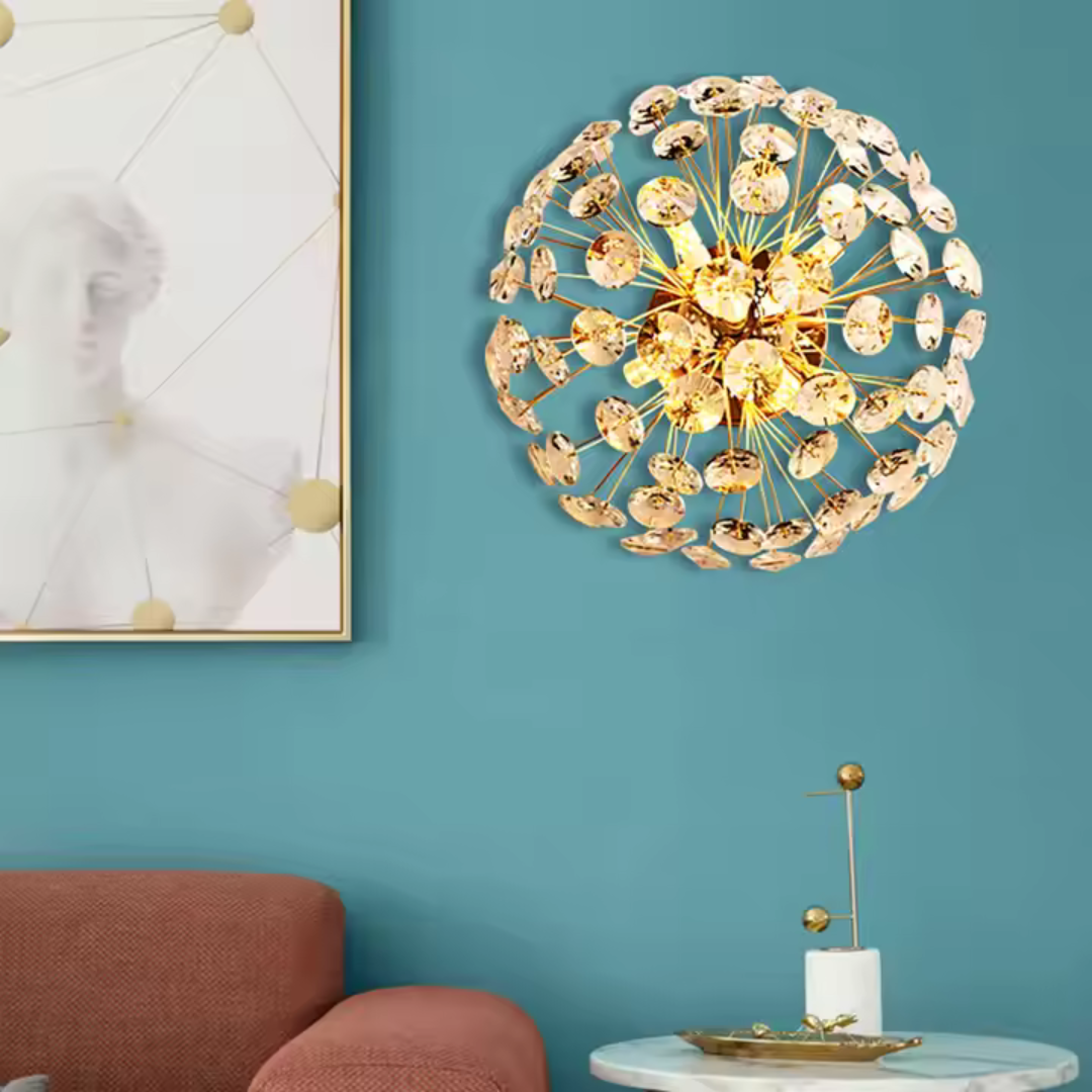 Crystal Chandelier MINUE, 4x G9, Diameter 35cm, Shiny Gold Crystal Chandeliers Προεπιλεγμένος τίτλος Alessandro Design