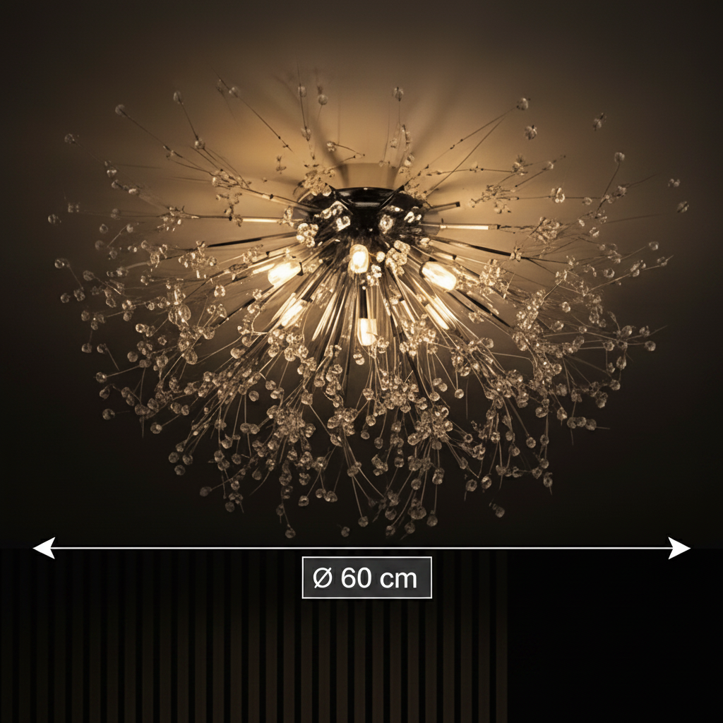 Crystal Chandelier RONDO Vivace, 8x G9, Diameter 60cm, Glossy Chrome Crystal Chandeliers Προεπιλεγμένος τίτλος Alessandro Design
