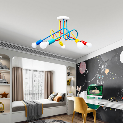 MINIMALIST Chandelier, with Arms, ANGIOLO, Undulata, 5xE27, Πολύχρωμοι Παιδικοί Πολυέλαιοι Προεπιλεγμένος τίτλος Alessandro Design