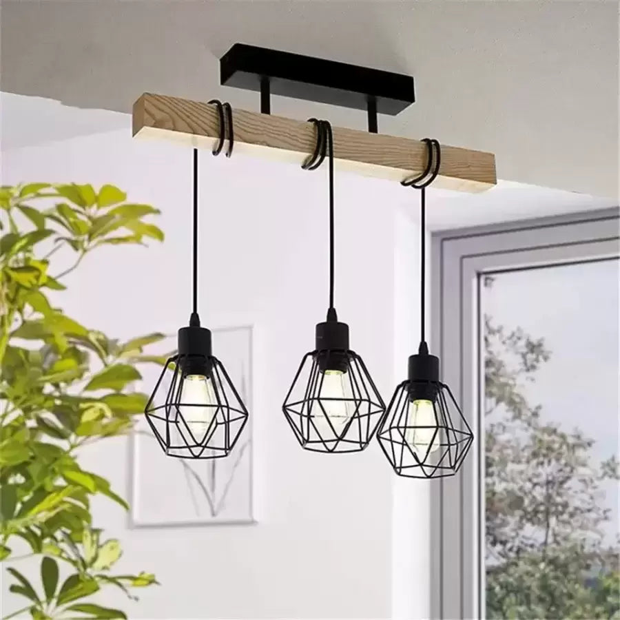 Marcellus Chandelier, 3x E27, Brown Black Industrial Chandeliers Προεπιλεγμένος τίτλος Alessandro Design