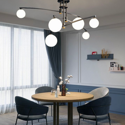 Πολυέλαιος με Στρογγυλή Σκιά, PENTHOUSE Dome, 6x G9, Μαύρο, Μεταλλικό