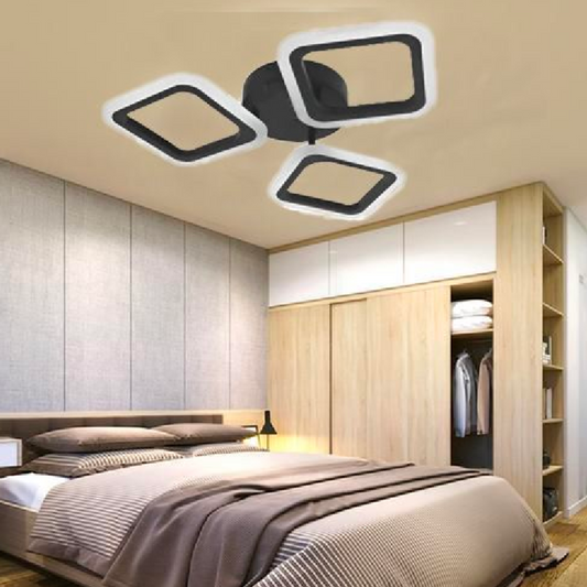 Πολυέλαιος LED PULSARIS 40W, 3 Τετράγωνα, Κρύο/Ζεστό/Ουδέτερο φως, Μαύροι πολυέλαιοι LED Προεπιλεγμένος τίτλος Alessandro Design