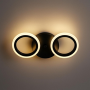 LARGE LED Πολυέλαιος 28W, 2 Κύκλοι, Κρύο/Ζεστό/Ουδέτερο φως, Μαύρο