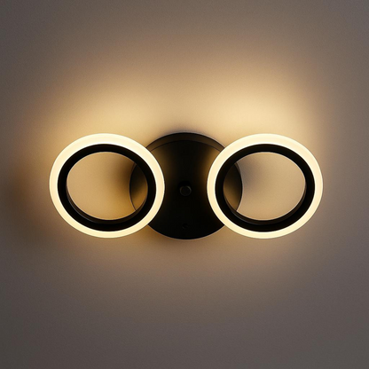 LARGE LED Πολυέλαιος 28W, 2 Κύκλοι, Κρύο/Ζεστό/Ουδέτερο φως, Μαύρο