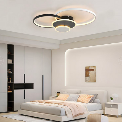 Πολυέλαιος LED με τηλεχειριστήριο KILLIAN 80W, 4 κύκλοι, κρύο/θερμό/ουδέτερο φως, ρυθμιζόμενο, μαύρο λευκό πολυέλαιοι LED με τηλεχειριστήριο Προεπιλεγμένος τίτλος Alessandro Design