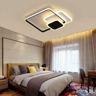 Πολυέλαιος LED με τηλεχειριστήριο ANEMONA 71W, 3 Τετράγωνα, Κρύο/Ζεστό/Ουδέτερο φως, Ρυθμιζόμενο, Μαύρο