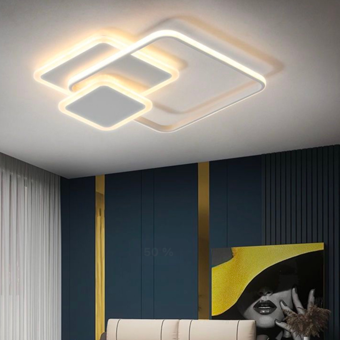 Πολυέλαιος LED με τηλεχειριστήριο ANEMONA 75W, 3 τετράγωνα, κρύο/θερμ/ουδέτερο φως, ρυθμιζόμενο, λευκός πολυέλαιος LED με τηλεχειριστήριο Προεπιλεγμένος τίτλος Alessandro Design