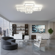 Πολυέλαιος LED με τηλεχειριστήριο ELLA 187W, 8 τετράγωνα, κρύο/θερμ/ουδέτερο φως, ρυθμιζόμενο, λευκός πολυέλαιος LED με τηλεχειριστήριο Προεπιλεγμένος τίτλος Alessandro Design
