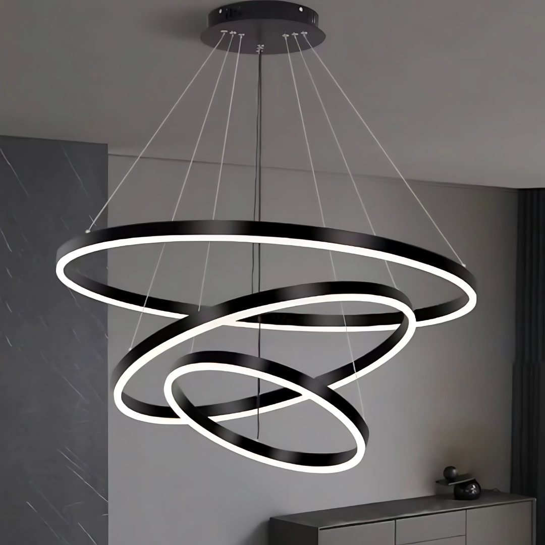 Κρεμαστός πολυέλαιος LED PAGANO 95W, Κρύο/Ζεστό/Ουδέτερο φως, Μαύρο, Ρυθμιζόμενο ύψος Μοντέρνοι Πολυέλαιοι Προεπιλεγμένος τίτλος Alessandro Design