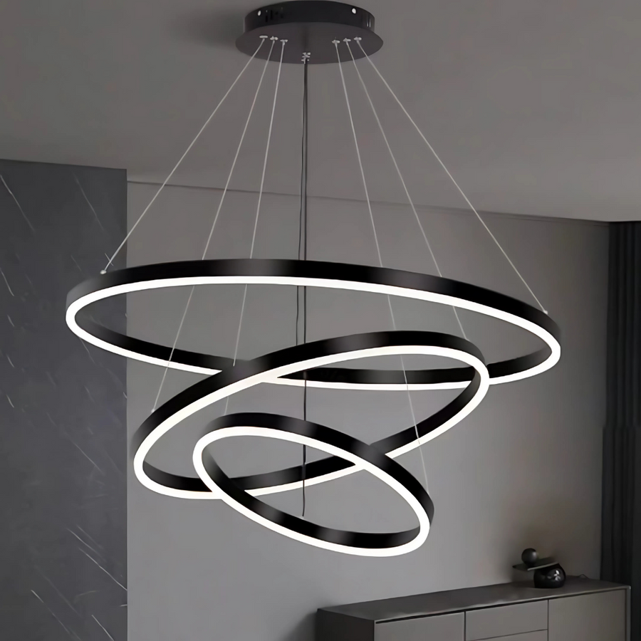 Κρεμαστός πολυέλαιος LED PAGANO 95W, Κρύο/Ζεστό/Ουδέτερο φως, Μαύρο, Ρυθμιζόμενο ύψος Μοντέρνοι Πολυέλαιοι Προεπιλεγμένος τίτλος Alessandro Design