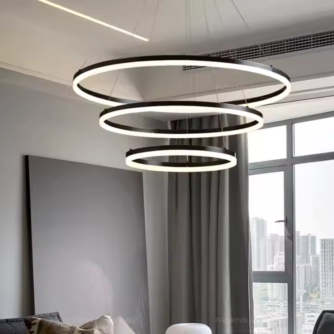 Κρεμαστός πολυέλαιος LED PAGANO 95W, Κρύο/Ζεστό/Ουδέτερο φως, Μαύρο, Ρυθμιζόμενο ύψος Μοντέρνοι Πολυέλαιοι Προεπιλεγμένος τίτλος Alessandro Design