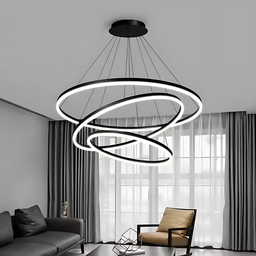 Κρεμαστός πολυέλαιος LED PAGANO 95W, Κρύο/Ζεστό/Ουδέτερο φως, Μαύρο, Ρυθμιζόμενο ύψος Μοντέρνοι Πολυέλαιοι Προεπιλεγμένος τίτλος Alessandro Design