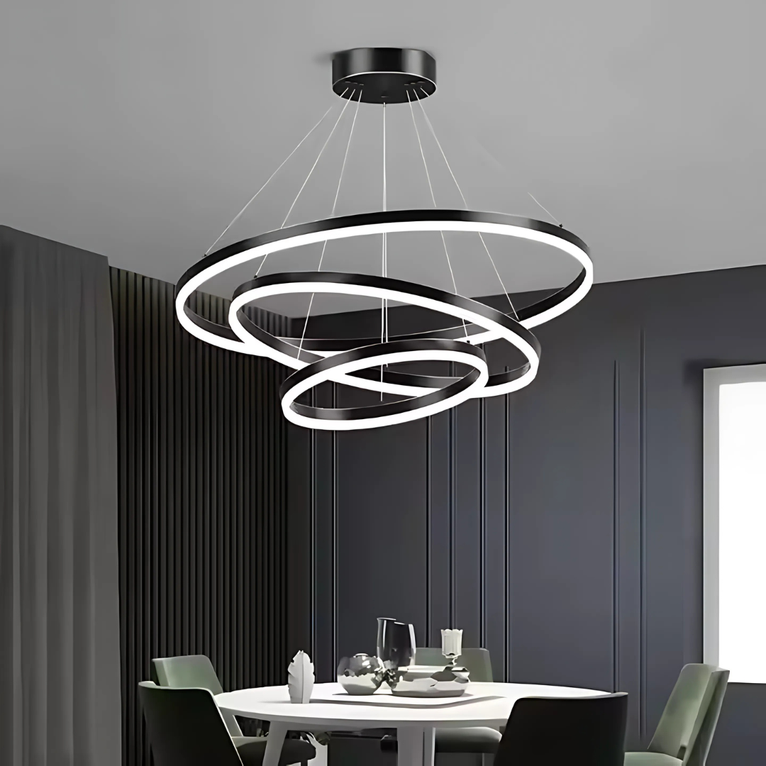 Κρεμαστός πολυέλαιος LED PAGANO 95W, Κρύο/Ζεστό/Ουδέτερο φως, Μαύρο, Ρυθμιζόμενο ύψος Μοντέρνοι Πολυέλαιοι Προεπιλεγμένος τίτλος Alessandro Design