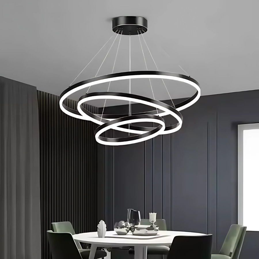 Κρεμαστός πολυέλαιος LED PAGANO 95W, Κρύο/Ζεστό/Ουδέτερο φως, Μαύρο, Ρυθμιζόμενο ύψος Μοντέρνοι Πολυέλαιοι Προεπιλεγμένος τίτλος Alessandro Design