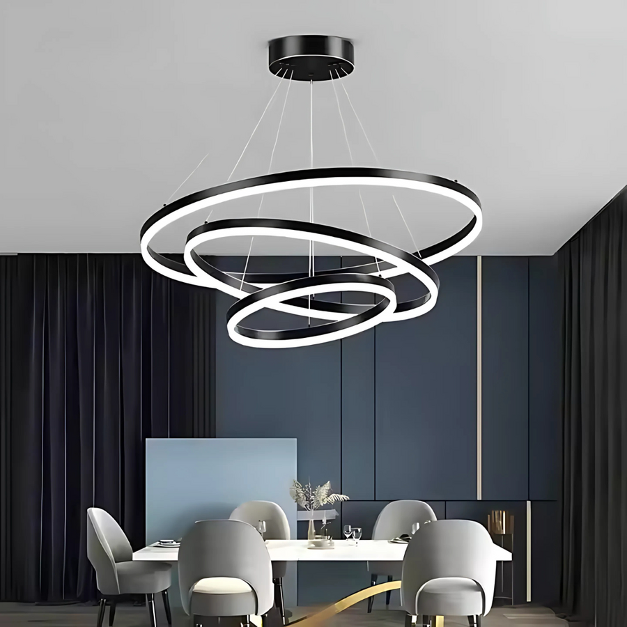 Κρεμαστός πολυέλαιος LED PAGANO 95W, Κρύο/Ζεστό/Ουδέτερο φως, Μαύρο, Ρυθμιζόμενο ύψος Μοντέρνοι Πολυέλαιοι Προεπιλεγμένος τίτλος Alessandro Design