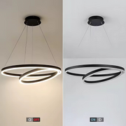 Κρεμαστός πολυέλαιος LED PAGANO 47W, 3000K, 2 κύκλοι, μαύρος, ρυθμιζόμενου ύψους Μοντέρνοι πολυέλαιοι Προεπιλεγμένος τίτλος Alessandro Design