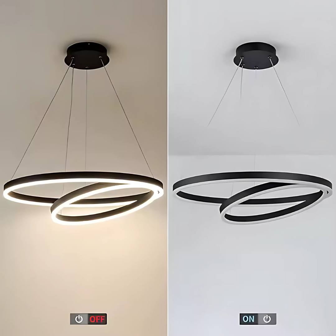 Κρεμαστός πολυέλαιος LED PAGANO 47W, 3000K, 2 κύκλοι, μαύρος, ρυθμιζόμενου ύψους Μοντέρνοι πολυέλαιοι Προεπιλεγμένος τίτλος Alessandro Design