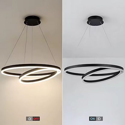 Κρεμαστός πολυέλαιος LED PAGANO 47W, 3000K, 2 κύκλοι, μαύρος, ρυθμιζόμενου ύψους Μοντέρνοι πολυέλαιοι Προεπιλεγμένος τίτλος Alessandro Design