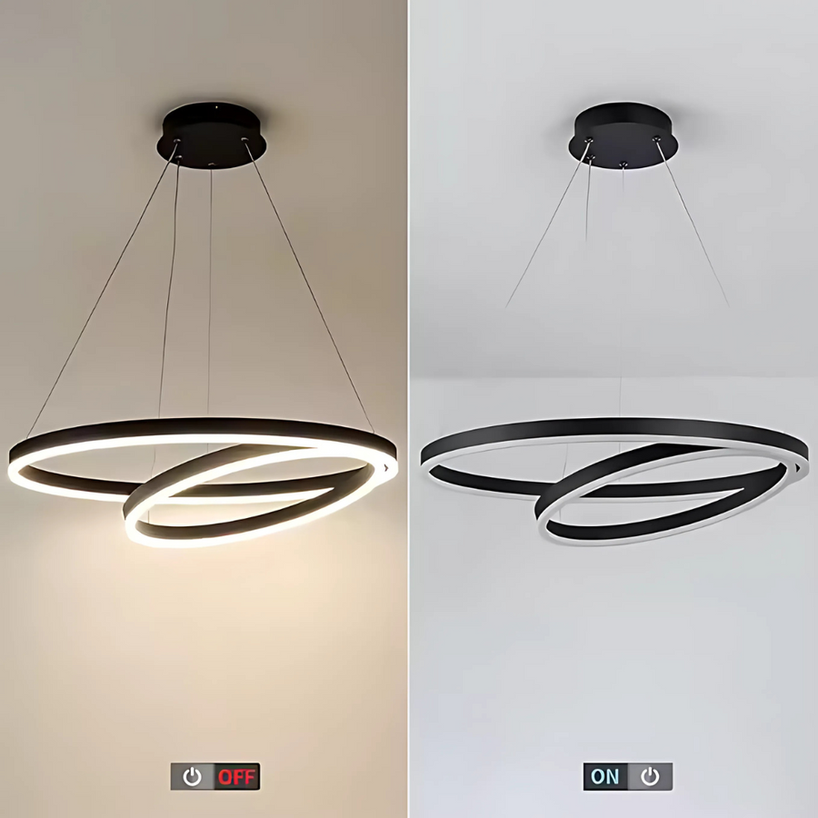 Κρεμαστός πολυέλαιος LED PAGANO 47W, 3000K, 2 κύκλοι, μαύρος, ρυθμιζόμενου ύψους Μοντέρνοι πολυέλαιοι Προεπιλεγμένος τίτλος Alessandro Design