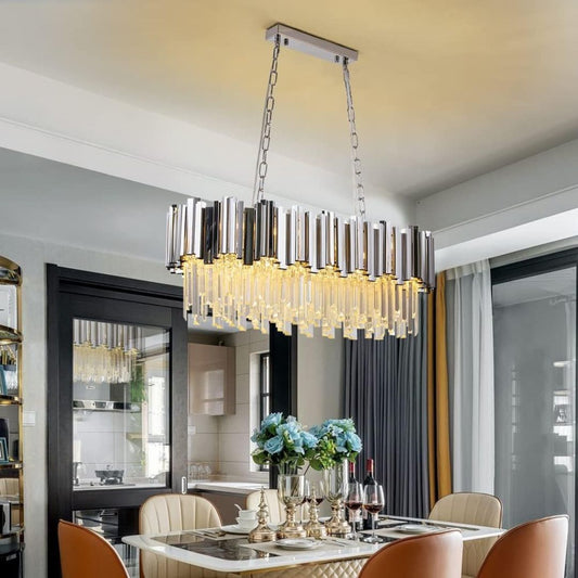 Candelabru Cristal BLOIS Regalis 10xE14, Diametru 80cm, Argintiu, Inaltime Reglabila Candelabre Cristal Default Title Alessandro Design