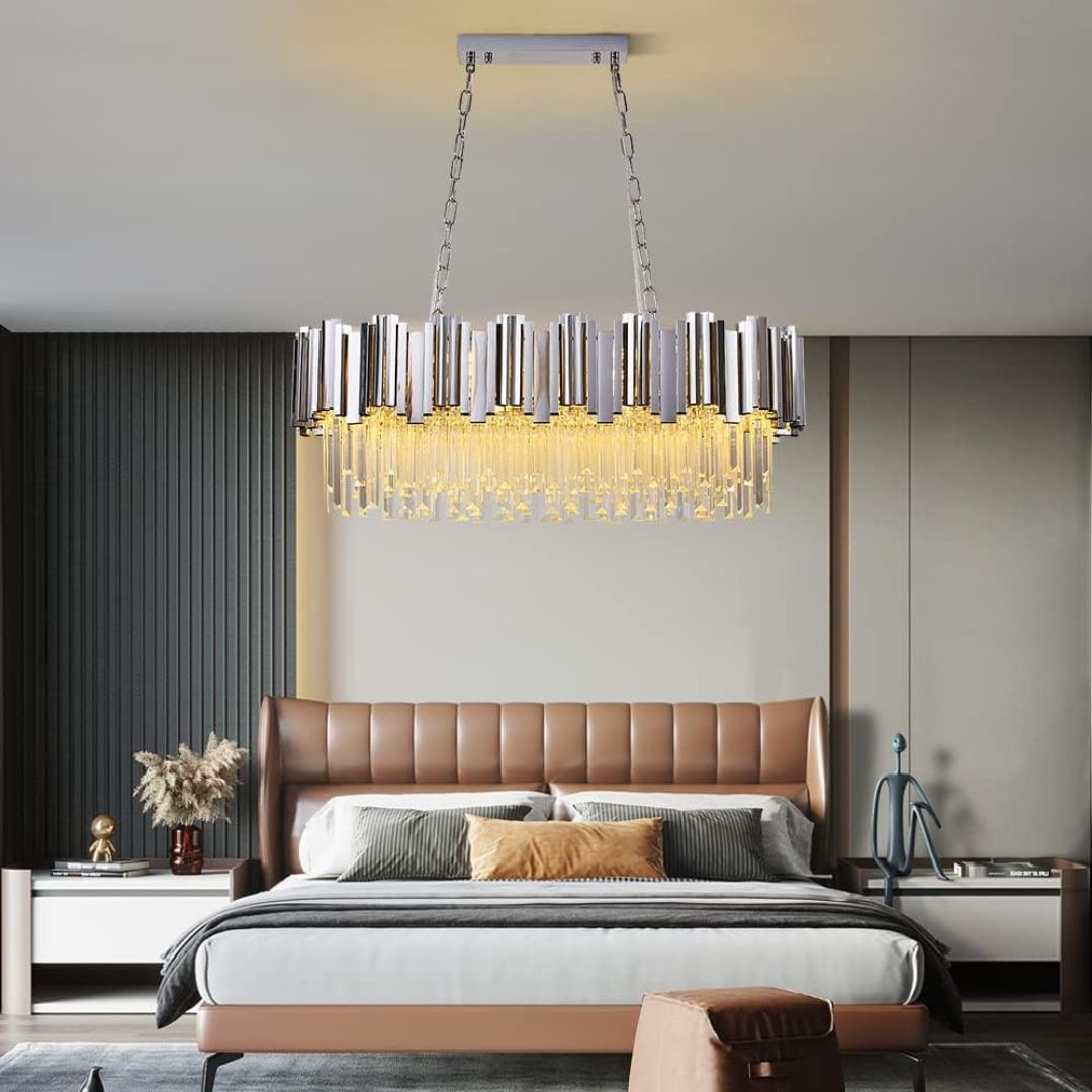 Candelabru Cristal BLOIS Regalis 10xE14, Diametru 80cm, Argintiu, Inaltime Reglabila Candelabre Cristal Default Title Alessandro Design