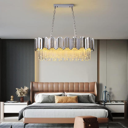 Candelabru Cristal BLOIS Regalis 10xE14, Diametru 80cm, Argintiu, Inaltime Reglabila Candelabre Cristal Default Title Alessandro Design