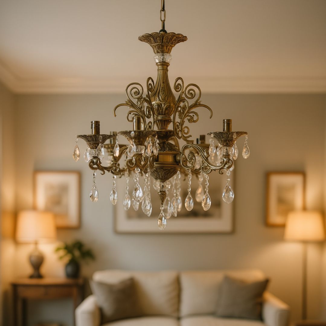 Crystal Chandelier SANSSOUCI Magno, 6xE14, Diameter 62cm, Antique Brass Classic Chandeliers Προεπιλεγμένος τίτλος Alessandro Design