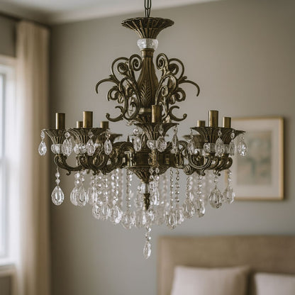 Crystal Chandelier SANSSOUCI Magno, 8xE14, Diameter 65cm, Antique Brass Classic Chandeliers Προεπιλεγμένος τίτλος Alessandro Design