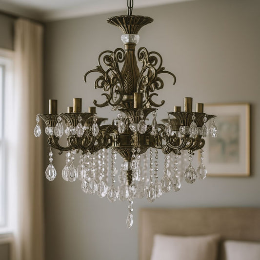 Crystal Chandelier SANSSOUCI Magno, 8xE14, Diameter 65cm, Antique Brass Classic Chandeliers Προεπιλεγμένος τίτλος Alessandro Design