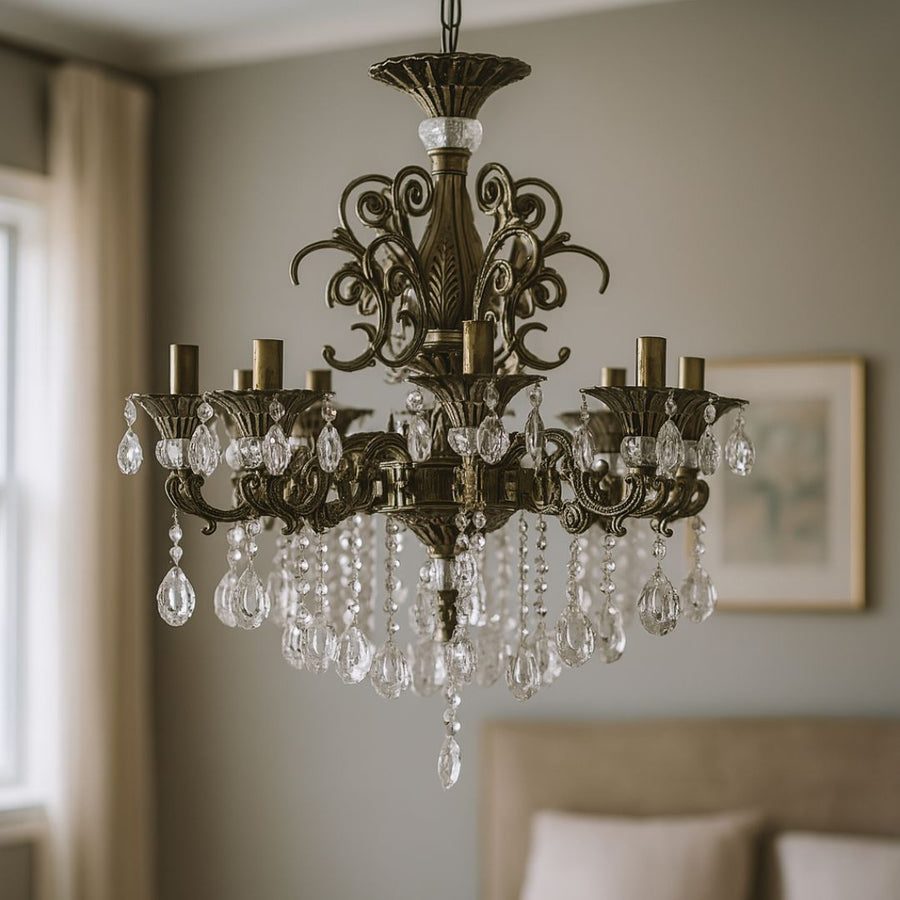 Crystal Chandelier SANSSOUCI Magno, 8xE14, Diameter 65cm, Antique Brass Classic Chandeliers Προεπιλεγμένος τίτλος Alessandro Design
