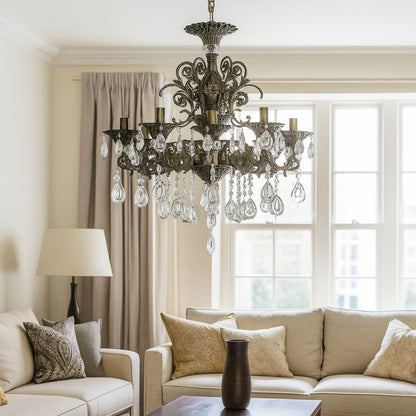 Crystal Chandelier SANSSOUCI Magno, 8xE14, Diameter 65cm, Antique Brass Classic Chandeliers Προεπιλεγμένος τίτλος Alessandro Design