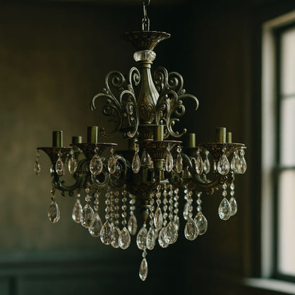 Crystal Chandelier SANSSOUCI Magno, 8xE14, Diameter 65cm, Antique Brass Classic Chandeliers Προεπιλεγμένος τίτλος Alessandro Design