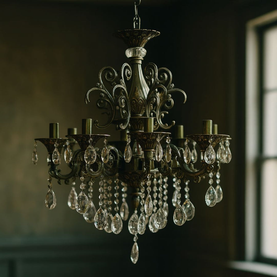 Crystal Chandelier SANSSOUCI Magno, 8xE14, Diameter 65cm, Antique Brass Classic Chandeliers Προεπιλεγμένος τίτλος Alessandro Design