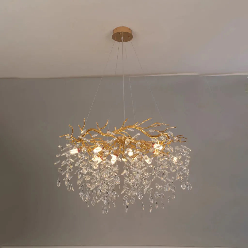 WALTZ Rhapsody Crystal Chandelier, 6x G9, Gold, 45cm, Ρυθμιζόμενο ύψος, Μεταλλικοί και Κρυστάλλινοι Πολυέλαιοι Προεπιλεγμένος τίτλος Alessandro Design