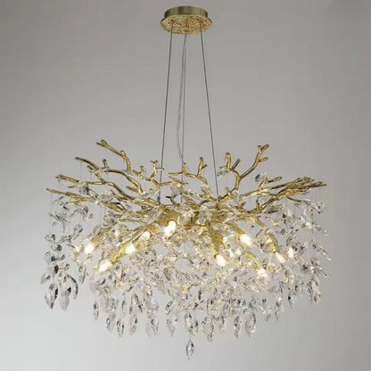 WALTZ Rhapsody Crystal Chandelier, 6x G9, Gold, 45cm, Ρυθμιζόμενο ύψος, Μεταλλικοί και Κρυστάλλινοι Πολυέλαιοι Προεπιλεγμένος τίτλος Alessandro Design
