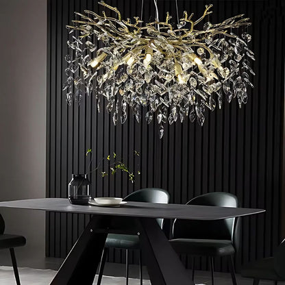 WALTZ Rhapsody Crystal Chandelier, 6x G9, Gold, 45cm, Ρυθμιζόμενο ύψος, Μεταλλικοί και Κρυστάλλινοι Πολυέλαιοι Προεπιλεγμένος τίτλος Alessandro Design