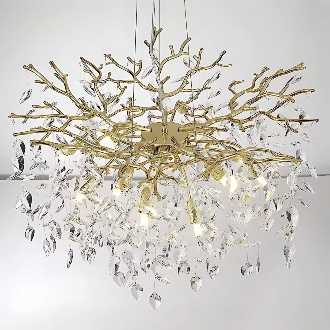 WALTZ Rhapsody Crystal Chandelier, 6x G9, Gold, 45cm, Ρυθμιζόμενο ύψος, Μεταλλικοί και Κρυστάλλινοι Πολυέλαιοι Προεπιλεγμένος τίτλος Alessandro Design