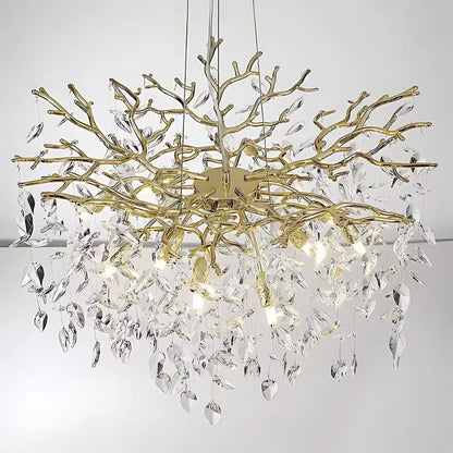WALTZ Rhapsody Crystal Chandelier, 6x G9, Gold, 45cm, Ρυθμιζόμενο ύψος, Μεταλλικοί και Κρυστάλλινοι Πολυέλαιοι Προεπιλεγμένος τίτλος Alessandro Design