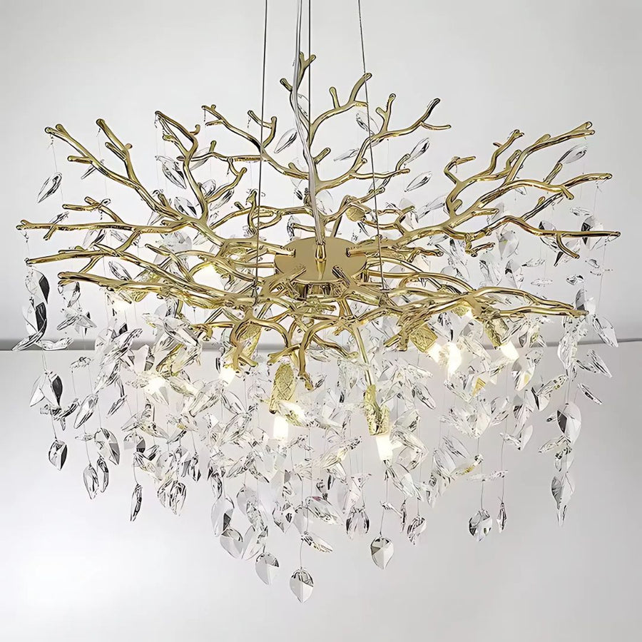 WALTZ Rhapsody Crystal Chandelier, 6x G9, Gold, 45cm, Ρυθμιζόμενο ύψος, Μεταλλικοί και Κρυστάλλινοι Πολυέλαιοι Προεπιλεγμένος τίτλος Alessandro Design