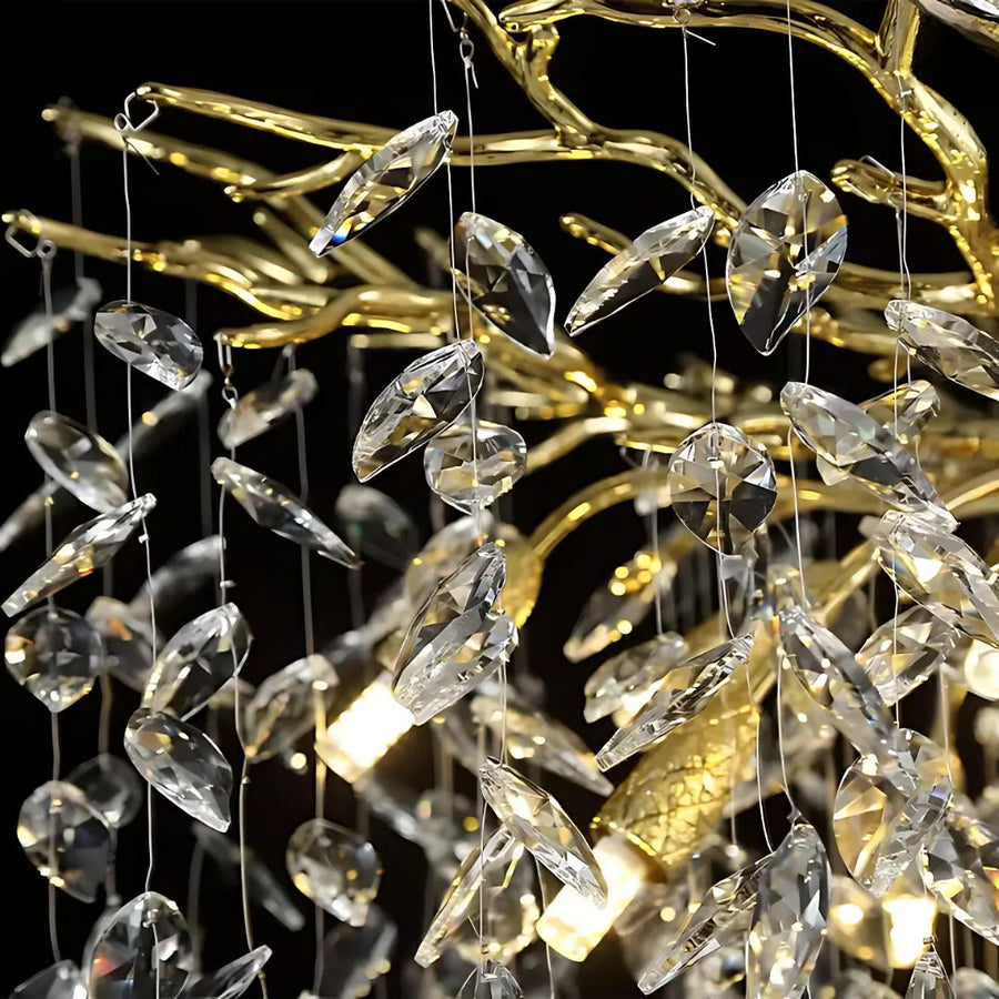WALTZ Rhapsody Crystal Chandelier, 6x G9, Gold, 45cm, Ρυθμιζόμενο ύψος, Μεταλλικοί και Κρυστάλλινοι Πολυέλαιοι Προεπιλεγμένος τίτλος Alessandro Design