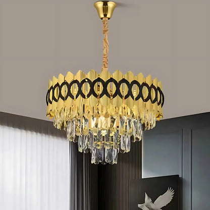 Crystal Chandelier PIERREFONDS Eleganza 8x E14, Διάμετρος 48,5cm, Γυαλιστερό Χρυσό, Ρυθμιζόμενο Ύψος Crystal Chandeliers Προεπιλεγμένος τίτλος Alessandro Design