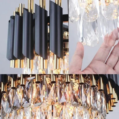 Crystal Chandelier VERSAILLES Supremo 12xE14, Διάμετρος 80cm, Γυαλιστερό χρυσό και μαύρο, Ρυθμιζόμενο ύψος Crystal Chandeliers Προεπιλεγμένος τίτλος Alessandro Design