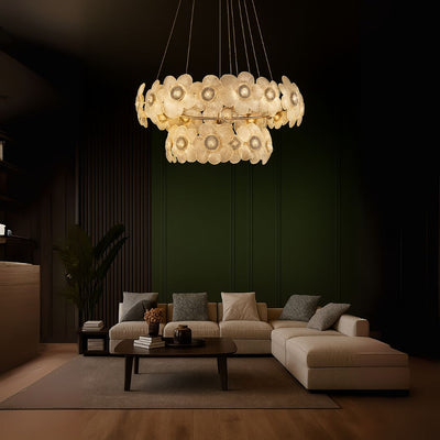 Crystal Chandelier Cadenza Largo, Διάμετρος 76cm, 132W, 3000K4000K6000K, Ρυθμιζόμενο ύψος, Χρυσός