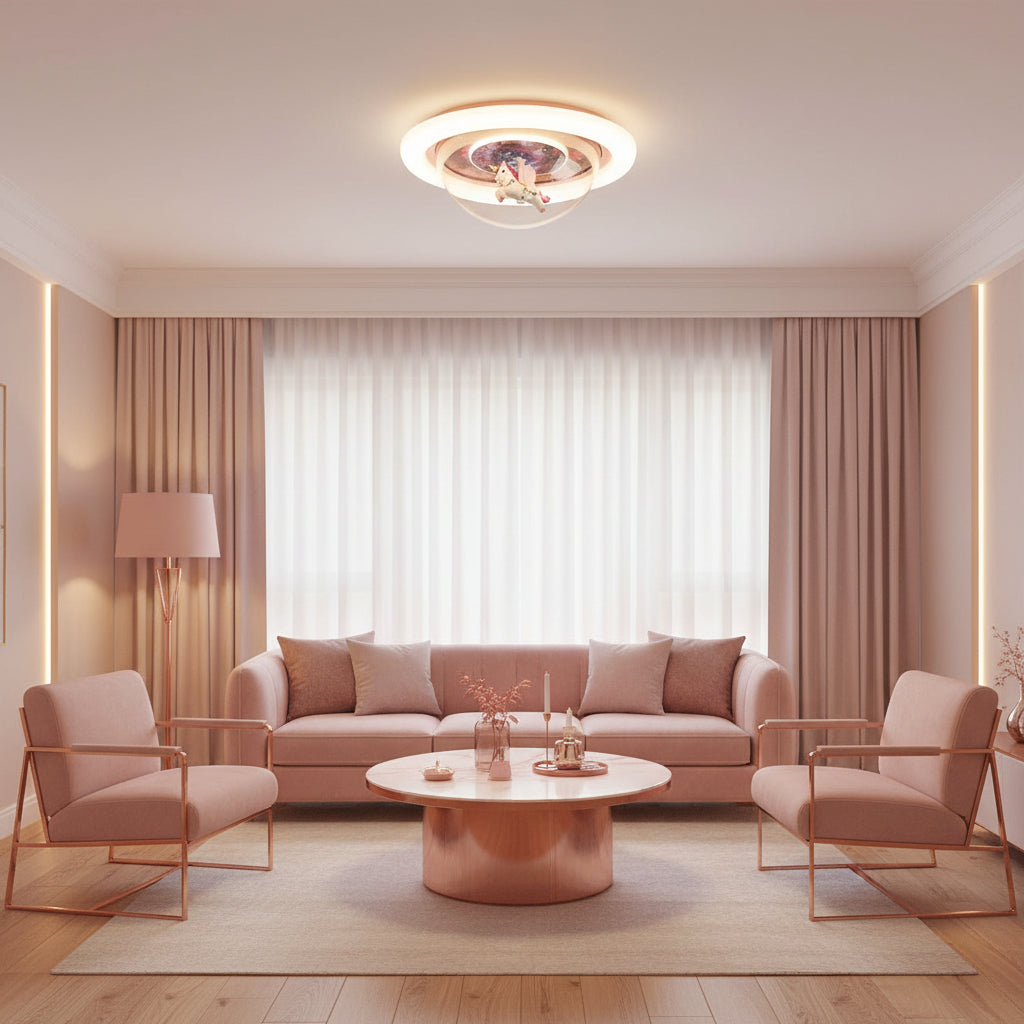 Lustra LED UNICORN, 60W, 50cm, lumina Rece/Calda/Neutra, Roz Lustre Copii Default Title Alessandro Design