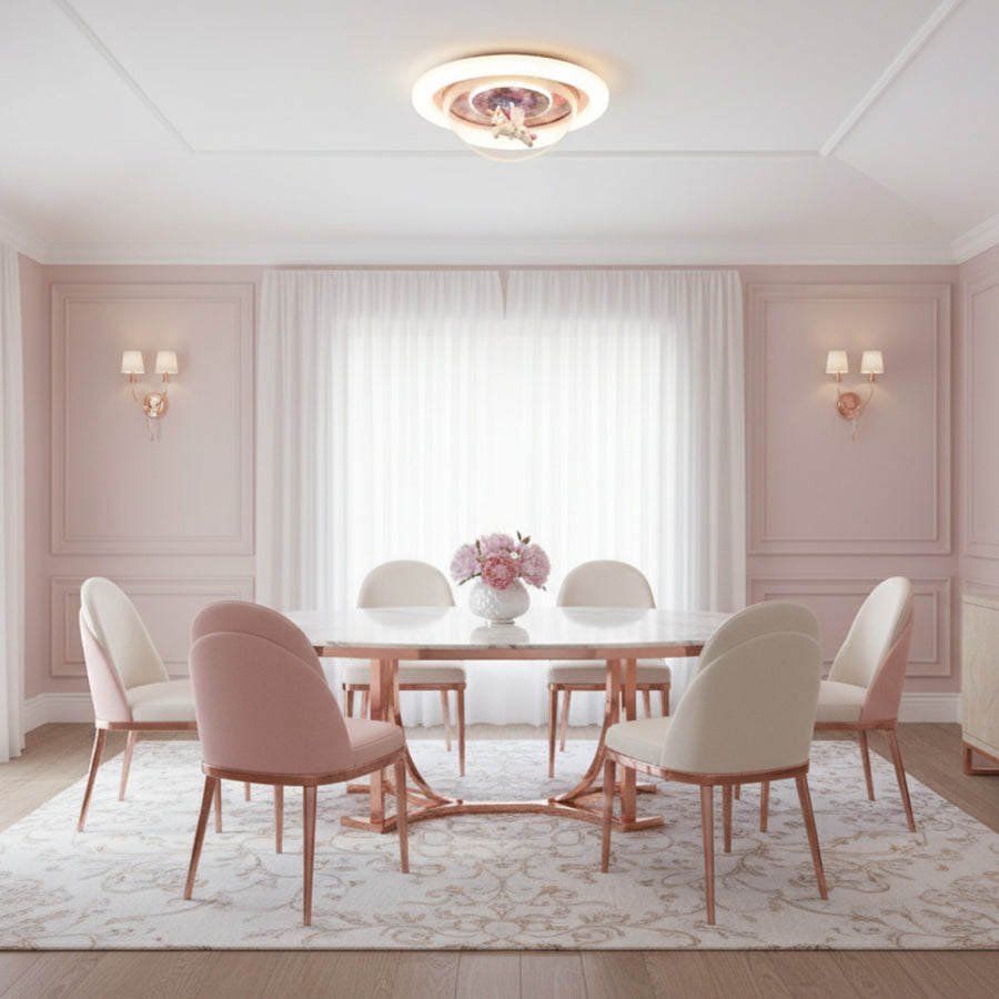 Πολυέλαιος LED UNICORN, 104W, 50cm, Κρύο/Ζεστό/Ουδέτερο φως, Ροζ
