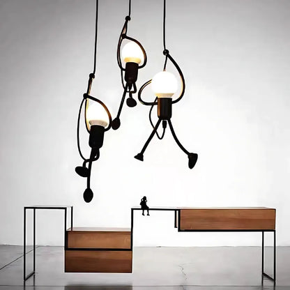 Lustra MODERNA, tip Pendul, FUNTASIA, Figurina, 3xE27, Inaltime Reglabila, Negru Lustre Industrial Default Title Alessandro Design