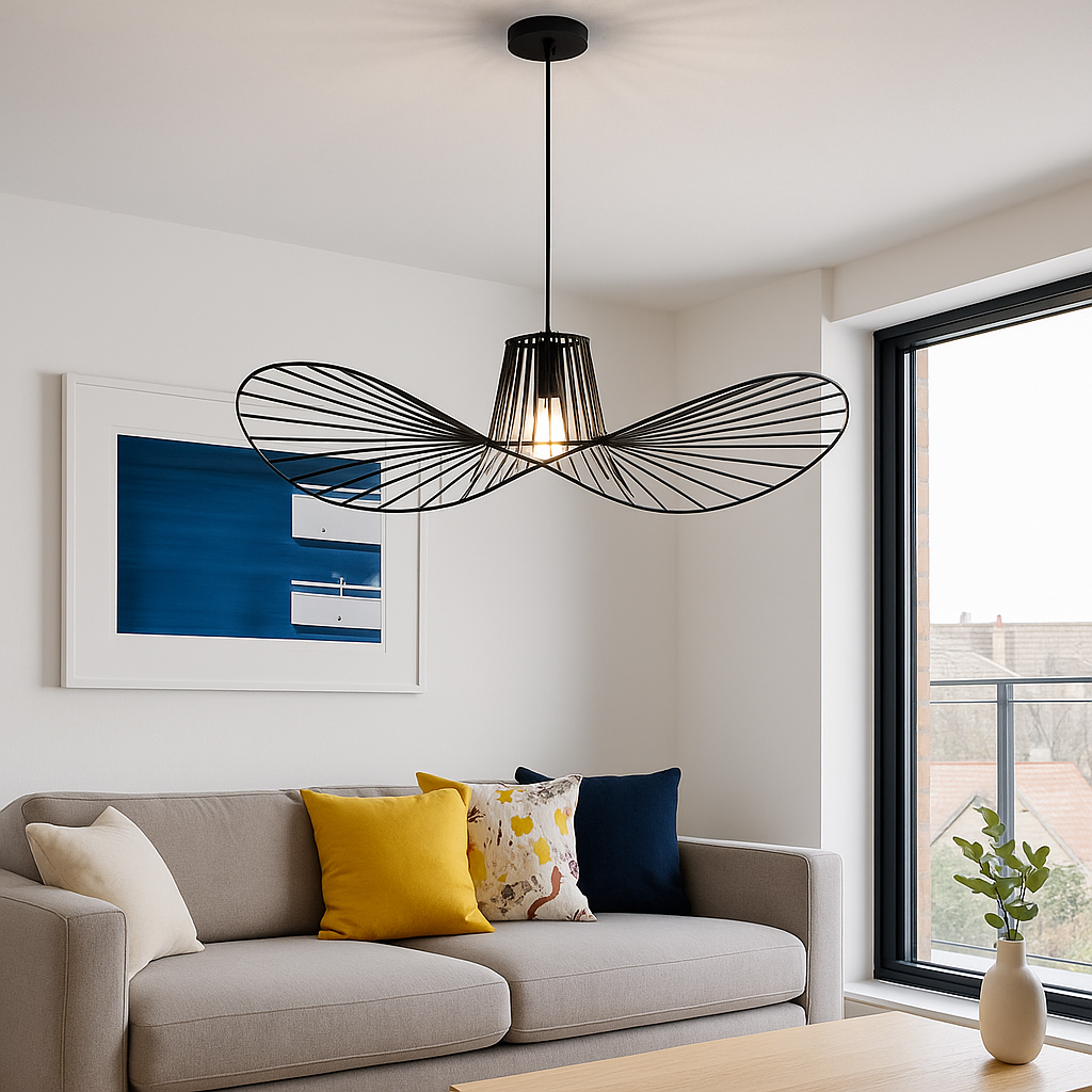 ELIAS Κρεμαστός Πολυέλαιος 60cm, 1x E27, Metal, Ρυθμιζόμενο ύψος, Μαύροι Μοντέρνοι Πολυέλαιοι Προεπιλεγμένος Τίτλος Alessandro Design
